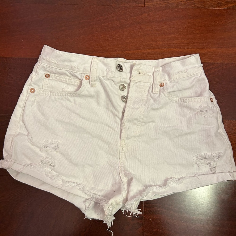 Free People White Denim Shorts (Size 25)